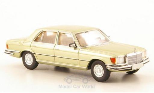 Diecast model cars Mercedes 450 Base (W116) metallic green 1/87 Brekina