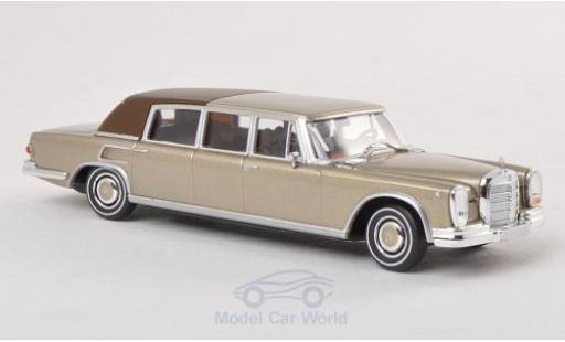 Diecast model cars Mercedes 600 Landaulet gold hood closed 1/87 Brekina