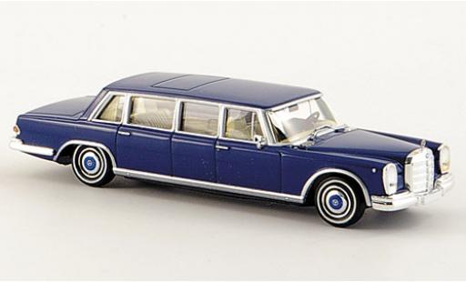Diecast model cars Mercedes 600 Pullman Limousine blue 1/87 Brekina