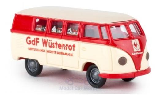 Diecast model cars Volkswagen T1 B a Bus Bausparkasse W&Atilde;&frac14;stenrot 1/87 Brekina