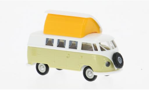 Diecast model cars Volkswagen T1 B Camper white/green 1960 1/87 Brekina
