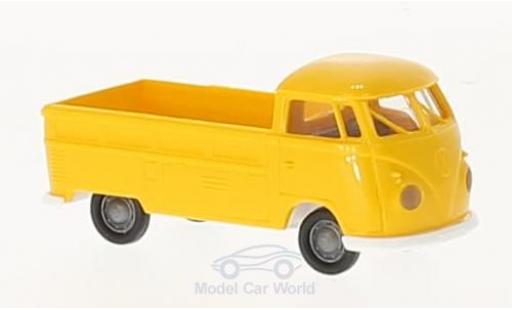 Diecast model cars Volkswagen T1 B yellow flatbed 1/87 Brekina