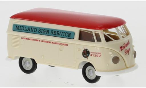 Diecast model cars Volkswagen T1 B van Midland Sign Service 1960 1/87 Brekina