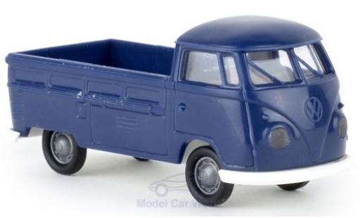 Diecast model cars Volkswagen T1 B flatbed blue Economy 1/87 Brekina