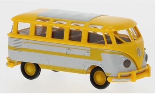 Diecast model cars Volkswagen T1 B Samba yellow/grey 1960 autocar -D&Atilde;&copy;corer 1/87 Brekina