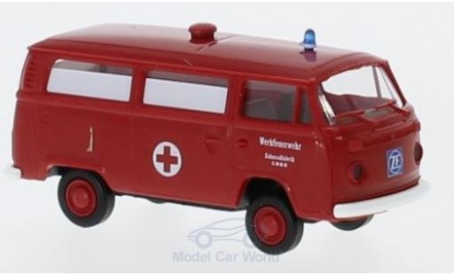 Diecast model cars Volkswagen T2 Base Bus Werkfire brigade ZF 1/87 Brekina