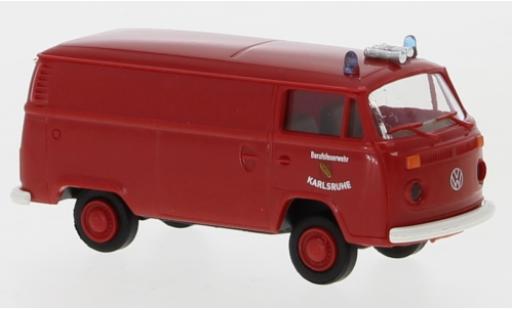 Diecast model cars Volkswagen T2 B van Berufsfire brigade Karlsruhe 1972 1/87 Brekina