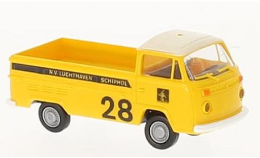 Diecast model cars Volkswagen T2 Base flatbed Luchthaven Schipol (NL) 1/87 Brekina