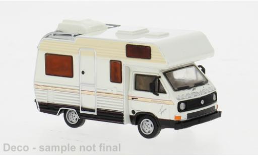 Diecast model cars Volkswagen T3 A Camper white 1983 1/87 Brekina