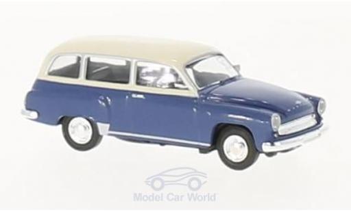 Diecast model cars Wartburg 311 Kombi Estate blue/beige 1/87 Brekina