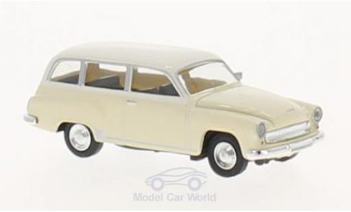 Diecast model cars Wartburg 311 Kombi Estate beige/white 1/87 Brekina