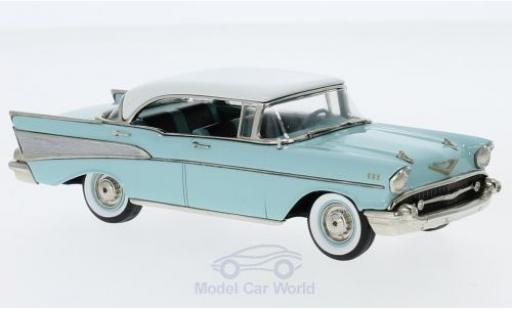 Diecast model cars Chevrolet Bel Air Sedan 4-Door HardTop turquoise/white 1957 1/43 Brooklin