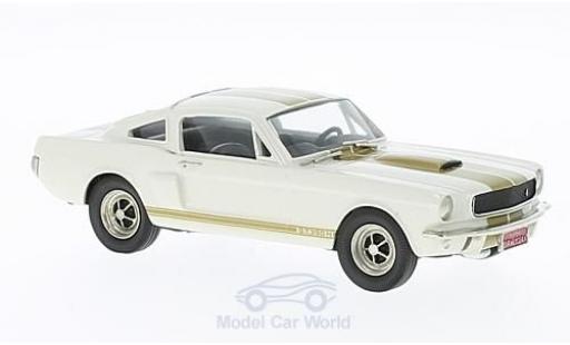 Diecast model cars Ford Mustang Hardtop white/gold 1966 without Vitrine 1/43 Brooklin