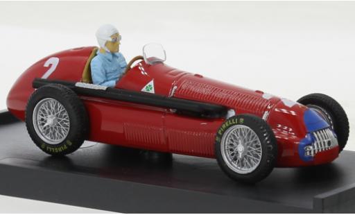 Diecast model cars Alfa Romeo 158 gp metallise red No.2 formule 1 Grande-Bretagne 1950 1/43 Brumm