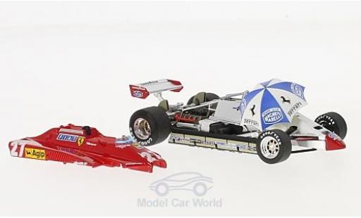 Diecast model cars Ferrari 126 C2 Turbo No.27 formula 1 GP San Marino with Rennfahrer and Schirm G.Villeneuve 1/43 Brumm