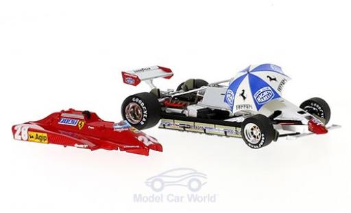 Diecast model cars Ferrari 126 C2 Turbo No.28 formula 1 GP San Marino with Rennfahrer and Schirm D.Pironi 1/43 Brumm