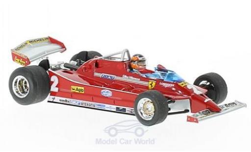 Diecast model cars Ferrari 126 C turbo No.2 formula 1 GP Italien 1980 with Fahrerfigur G.Villeneuve 1/43 Brumm