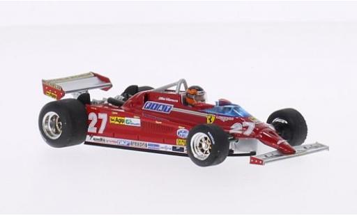 Diecast model cars Ferrari 126 CK Turbo No.27 Suderia formula 1 GP Monte Carlo 1981 avec figurine de conducteur G.Villeneuve 1/43 Brumm