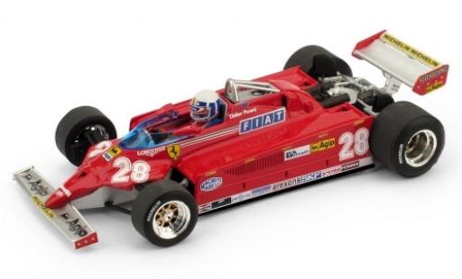 Diecast model cars Ferrari 126 CK Turbo No.28 Scuderia formula 1 GP Monaco 1981 y compris les figurine de conducteur D.Pironi 1/43 Brumm