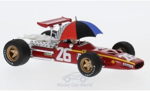 Diecast model cars Ferrari 312 P F1 No.26 formula 1 GP Frankreich 1968 with Fahrer and Regenschirm J.Ickx 1/43 Brumm