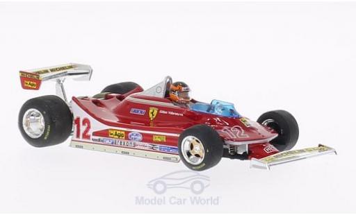 Diecast model cars Ferrari 312 T4 No.12 GP Frankreich 1979 with Fahrerfigur G.Villeneuve 1/43 Brumm