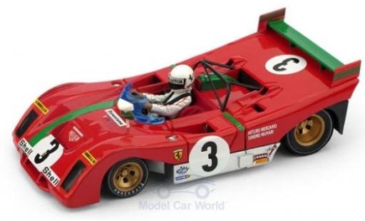 Diecast model cars Ferrari 312 PB RHD No.3 Targa Florio 1972 A.Merzario 1/43 Brumm