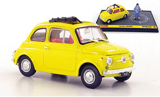 Diecast model cars Fiat 500 Classique yellow Wanted - Lupin the 3i&Atilde;&uml;me avec figurine Goemon 1/43 Brumm