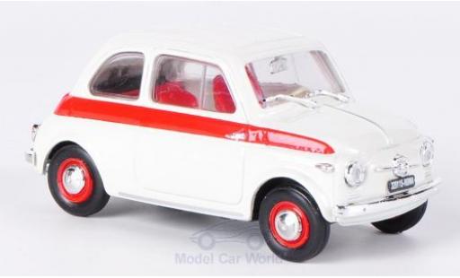 Diecast model cars Fiat 500 Sport white/red 1958 without Vitrine 1/43 Brumm