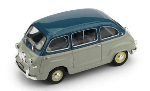 Diecast model cars Fiat 600 Multipla Berlina Serie 1a blue/grey 1956 1/43 Brumm