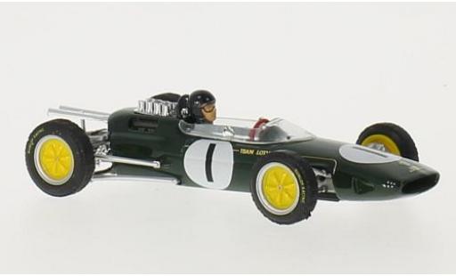 Diecast model cars Lotus 25 Base No.1 Team formula 1 GP Belgien 1963 avec figurine de conducteur J.Clark 1/43 Brumm