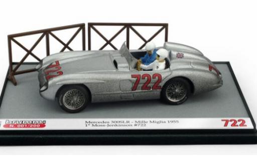 Diecast model cars Mercedes 300 Base SLR No.722 Mille Miglia 1955 Moss Collection avec figurines S.Moss/D.Jenkinson 1/43 Brumm
