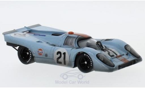 Diecast model cars Porsche 917 1970 K RHD No.21 JWA-Gulf Racing Team Gulf 24h Le Mans with Rennspuren P.Rodriguez/L.Kinnunen 1/43 Brumm