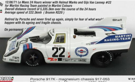 Diecast model cars Porsche 917 1971 K RHD No.22 Martini Racing Team Martini 24h Le Mans in Sonderverpackung H.Marko/G.van Lennep 1/43 Brumm
