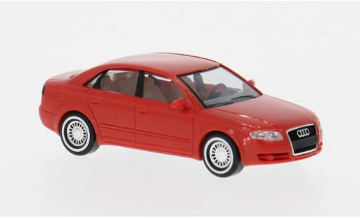 Diecast model cars Audi A4 berline red 2004 1/87 Busch