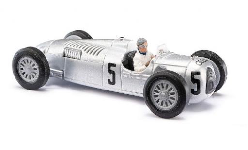 Diecast model cars Auto Union Typ C course No.5 formula 1 GP Gro&Atilde;�britannien 1937 with Figur B.Rosemeyer 1/87 Busch