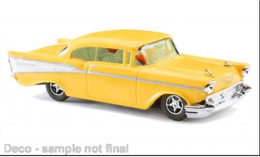 Diecast model cars Chevrolet Bel Air Coupe yellow 1957 1/87 Busch