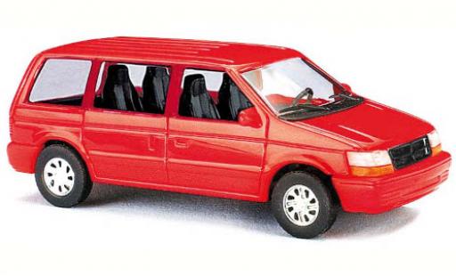 Diecast model cars Dodge RAM Fourgonnette Van red 1990 1/87 Busch