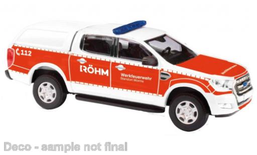 Diecast model cars Ford Ranger Emergency Werkfire brigade R&Atilde;&para;hm 1/87 Busch