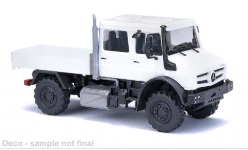 Diecast model cars Mercedes Unimog U300-U5023 U 5023 cabine double white 2013 1/87 Busch