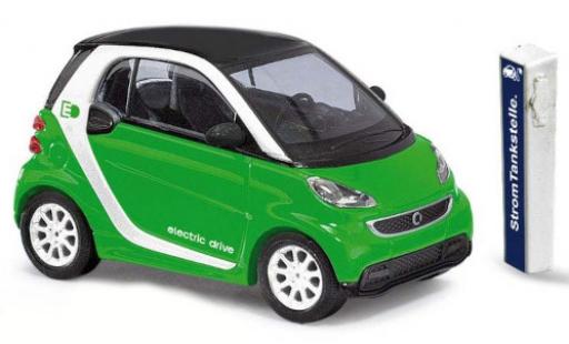 Diecast model cars Smart ForTwo Electric Drive metallise green 2012 1/87 Busch