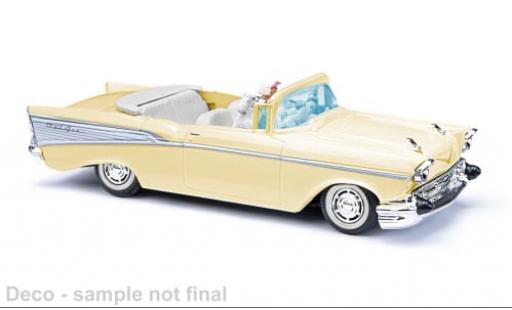 Diecast model cars Chevrolet Bel Air Convertible beige 1957 1/87 Busch