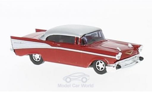 Diecast model cars Chevrolet Bel Air Coupe metallic red/grey 1957 1/87 Busch