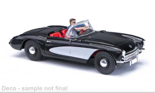 Diecast model cars Chevrolet Corvette Convertible (C1) black 1956 1/87 Busch