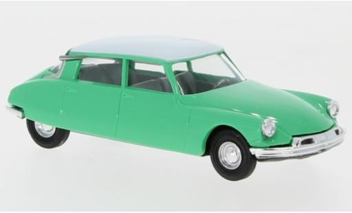 Diecast model cars Citroen DS 19 turquoise/white 1/87 Busch