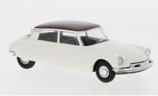 Diecast model cars Citroen DS 19 white/red 1/87 Busch