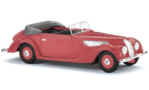 Diecast model cars EMW 327 Cabriolet Convertible red 1952 1/87 Busch