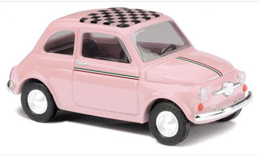 Diecast model cars Fiat 500 F pink 1965 1/87 Busch