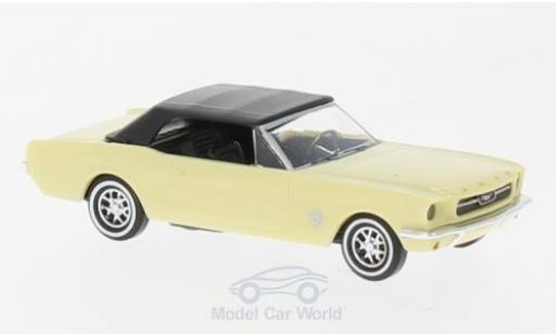 Diecast model cars Ford Mustang Convertible yellow 1964 with Softtop 1/87 Busch