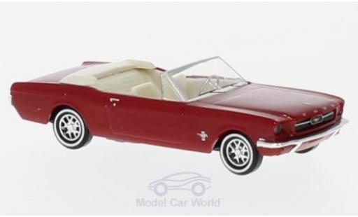 Diecast model cars Ford Mustang Convertible metallic red 1964 1/87 Busch