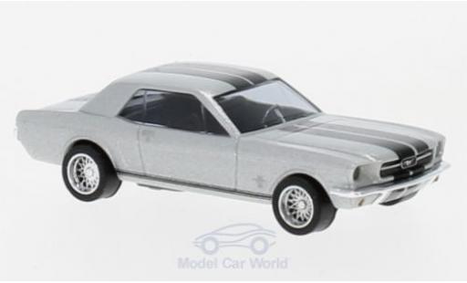 Diecast model cars Ford Mustang Hardtop Coupe grey/black 1964 1/87 Busch